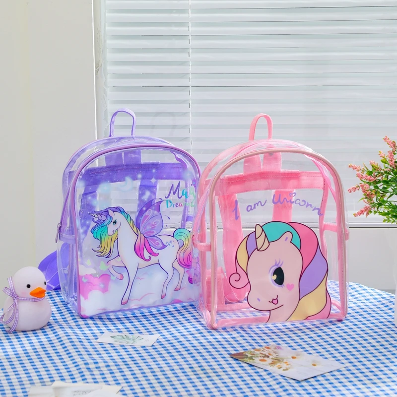 Kawaii Unicorn PVC Transparent Backpack for Kids Girls Cute Cartoon Backpack Summer Fashion Kindergarten Princess Schoolbag
Kawaii Unicorn PVC Transparent Backpack for Kids Girls Cute Cartoon Backpack Summer Fashion Kindergarten Princess Schoolbag
