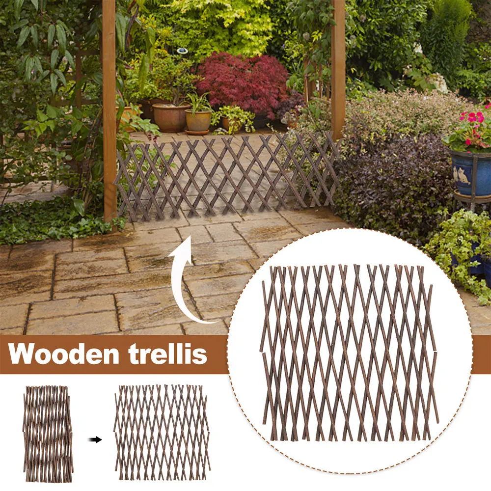

New Garden Trellis Expanding Retractable Wooden Fence Plant Support Climbing Lattice Outdoor Decorations Artificial Garden Fence