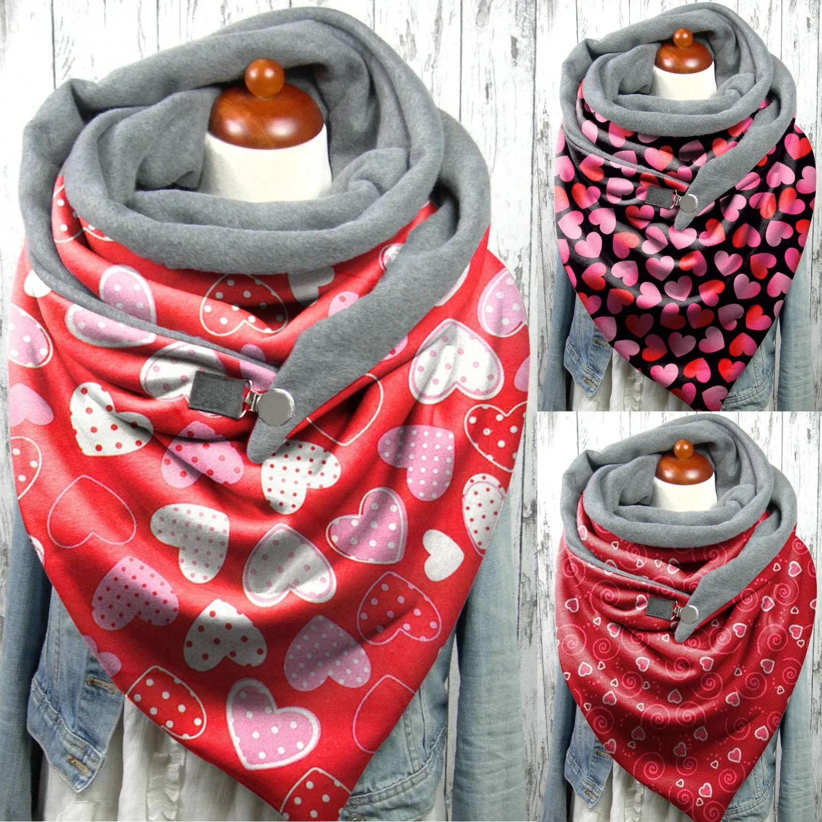 Модная шаль на День святого Валентина, шарфы с принтом Love, мягкая накидка на пуговицах, повседневный теплый шарф с пряжкой, шарфы с принтом с... 
Модная шаль на День святого Валентина, шарфы с принтом Love, мягкая накидка на пуговицах, повседневный теплый шарф с пряжкой, шарфы с принтом с...