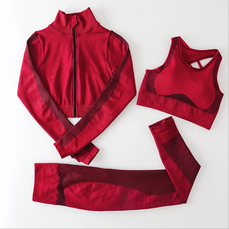 Seamless Women 3PCS Yoga Sets Fitness Sport Yoga Suit Long Sleeve Yoga Clothing Suit Sport GymGym Set Exercise Clothes
Seamless Women 3PCS Yoga Sets Fitness Sport Yoga Suit Long Sleeve Yoga Clothing Suit Sport GymGym Set Exercise Clothes