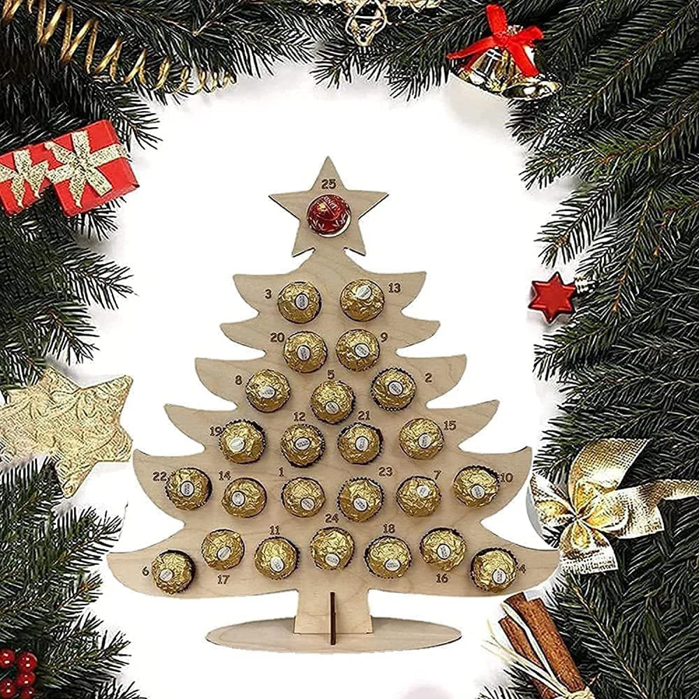 Handmade Wooden Christmas Advent Calendar Hollow Out Countdown Christmas Tree Elk Chocolate Stand Holder Home Decor 1PC
Handmade Wooden Christmas Advent Calendar Hollow Out Countdown Christmas Tree Elk Chocolate Stand Holder Home Decor 1PC