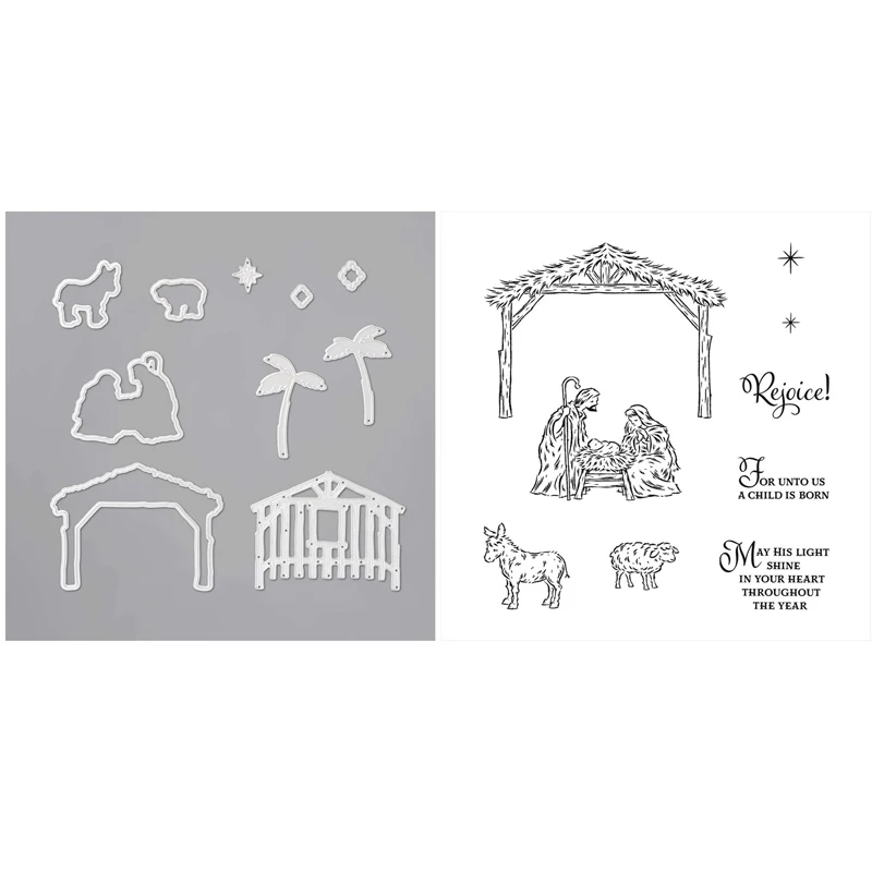Peaceful Nativity Stamps and Dies Set 2021 New Christmas Clear Stamps Sentiments for DIY Scrapbooking Decorative Crafts Die Cuts
Peaceful Nativity Stamps and Dies Set 2021 New Christmas Clear Stamps Sentiments for DIY Scrapbooking Decorative Crafts Die Cuts