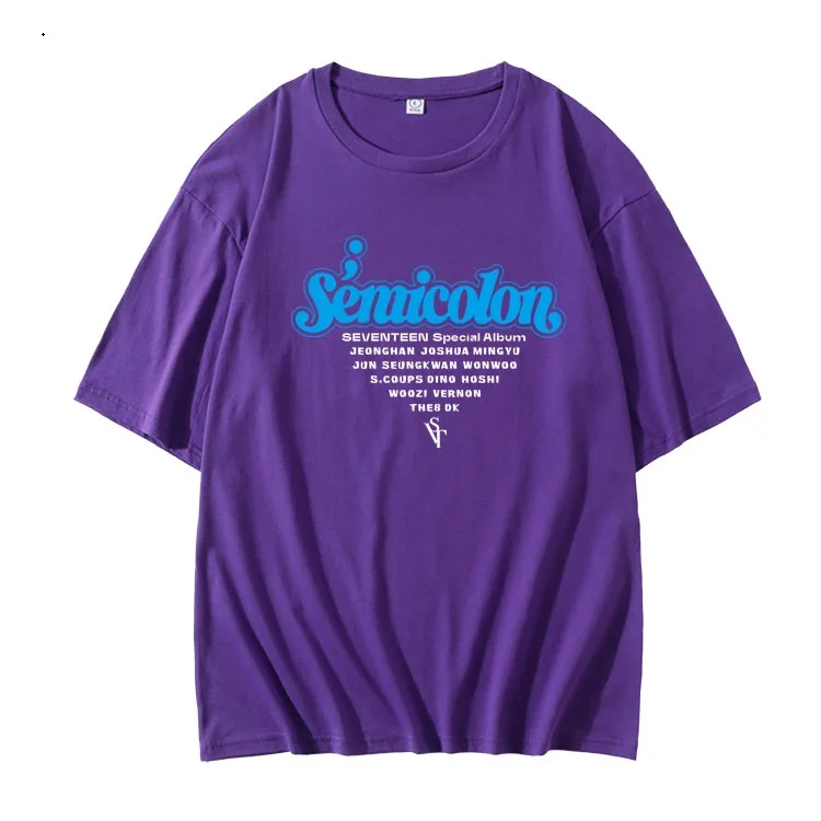 Новое поступление футболка с надписью kpop seventeen Semicolon альбом одинаковые названия
