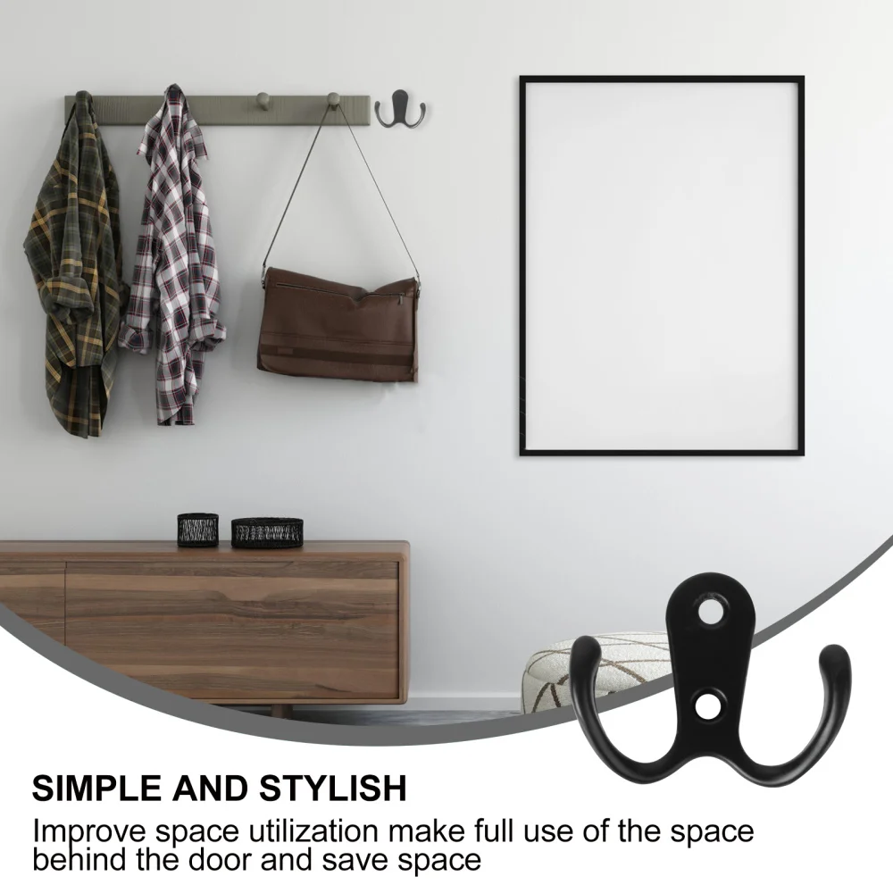 10pcs 2-Pronged Coat Hooks Wall-mounted 2 Hole Towel Hanger for Coats Hats Clothing(Black)
10pcs 2-Pronged Coat Hooks Wall-mounted 2 Hole Towel Hanger for Coats Hats Clothing(Black)