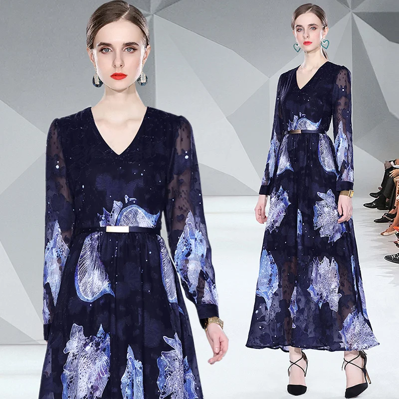 Женское длинное платье с V-образным вырезом и поясом, демисезонное элегантное дизайнерское платье с высокой талией и вышивкой, 2022
Женское длинное платье с V-образным вырезом и поясом, демисезонное элегантное дизайнерское платье с высокой талией и вышивкой, 2022