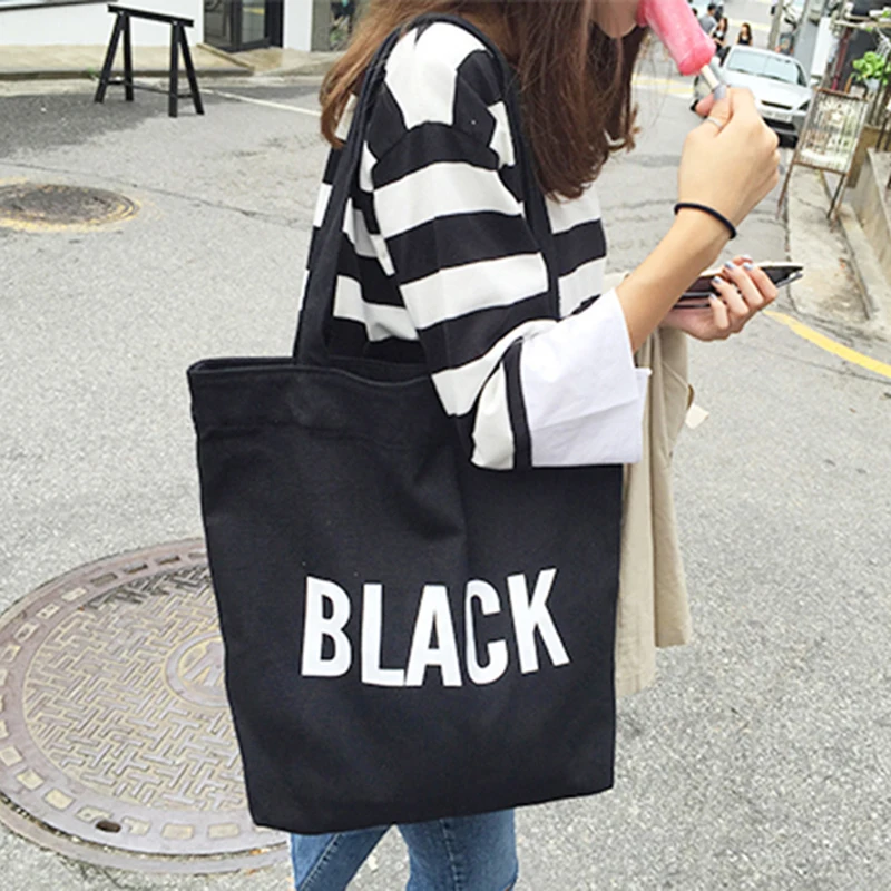 Canvas Shoulder Shopping Bags for Women Handbag Female Environmental Storage Reusable Foldable Totes Bags Simple Letters Printed
Canvas Shoulder Shopping Bags for Women Handbag Female Environmental Storage Reusable Foldable Totes Bags Simple Letters Printed