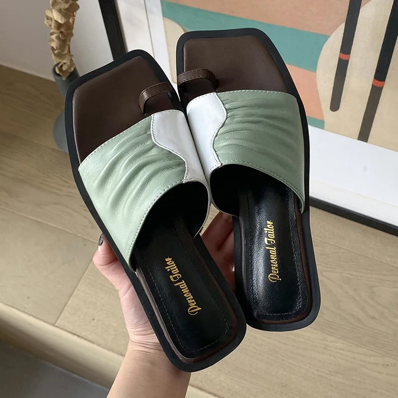 New 2021 Fashion Women Sandals Genuine Leather Open Toe Low Heels Shoes Woman Summer Blue Green Casual Shoes Slippers Size 34-40
New 2021 Fashion Women Sandals Genuine Leather Open Toe Low Heels Shoes Woman Summer Blue Green Casual Shoes Slippers Size 34-40