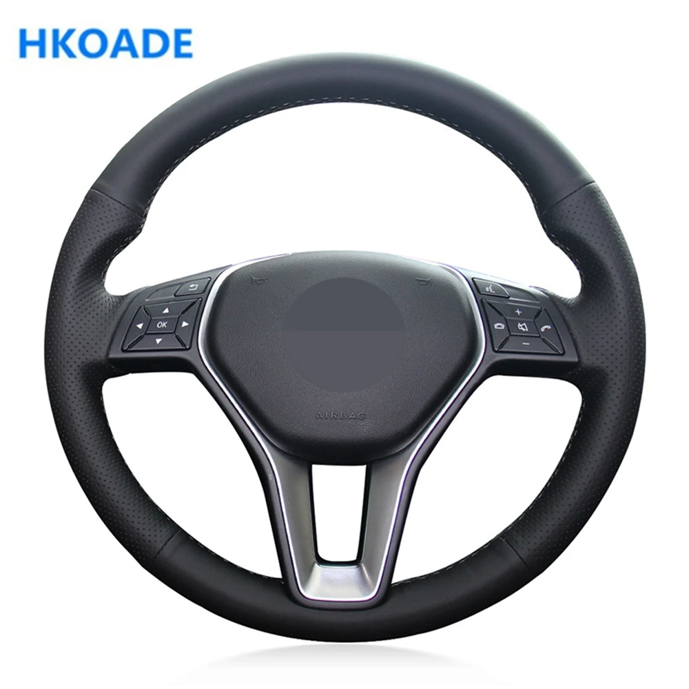 DIY Black Artificial Leather Hand-stitched Soft Comfortable Car Steering Wheel Cover For Mercedes-Benz A-Class 2013-2015
DIY Black Artificial Leather Hand-stitched Soft Comfortable Car Steering Wheel Cover For Mercedes-Benz A-Class 2013-2015
