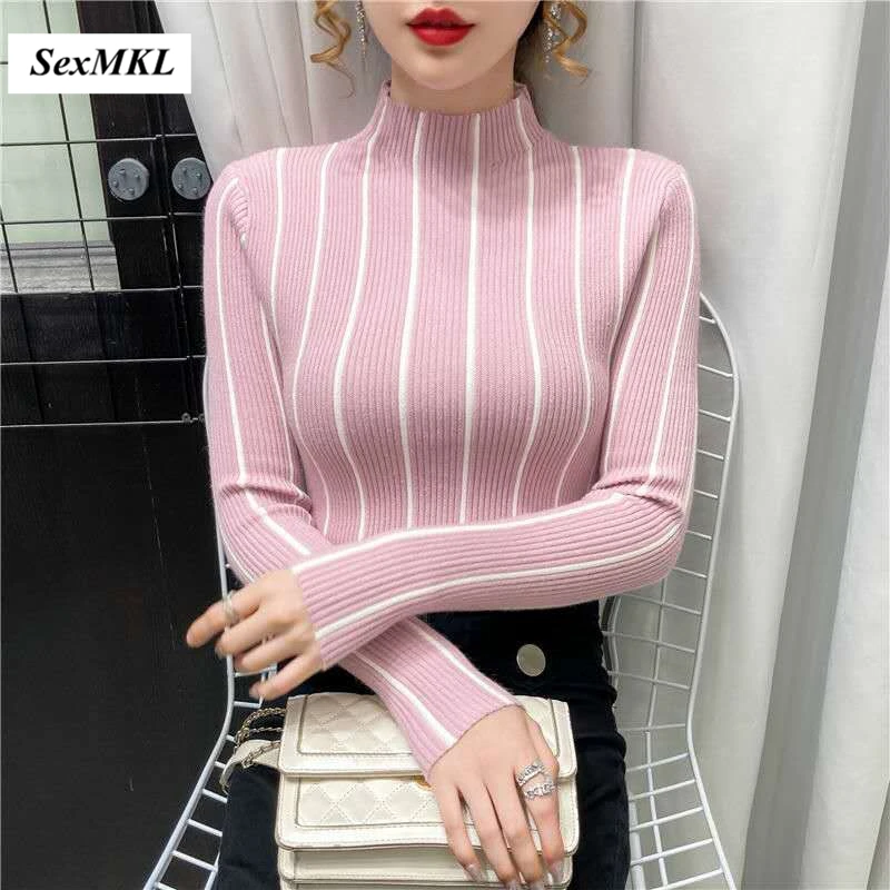 Women Winter Knitted Sweaters 2021 Fashion Long Sleeve Striped Purple Turtleneck Pullovers Korean Clothes Elegant Casual Tops
Women Winter Knitted Sweaters 2021 Fashion Long Sleeve Striped Purple Turtleneck Pullovers Korean Clothes Elegant Casual Tops
