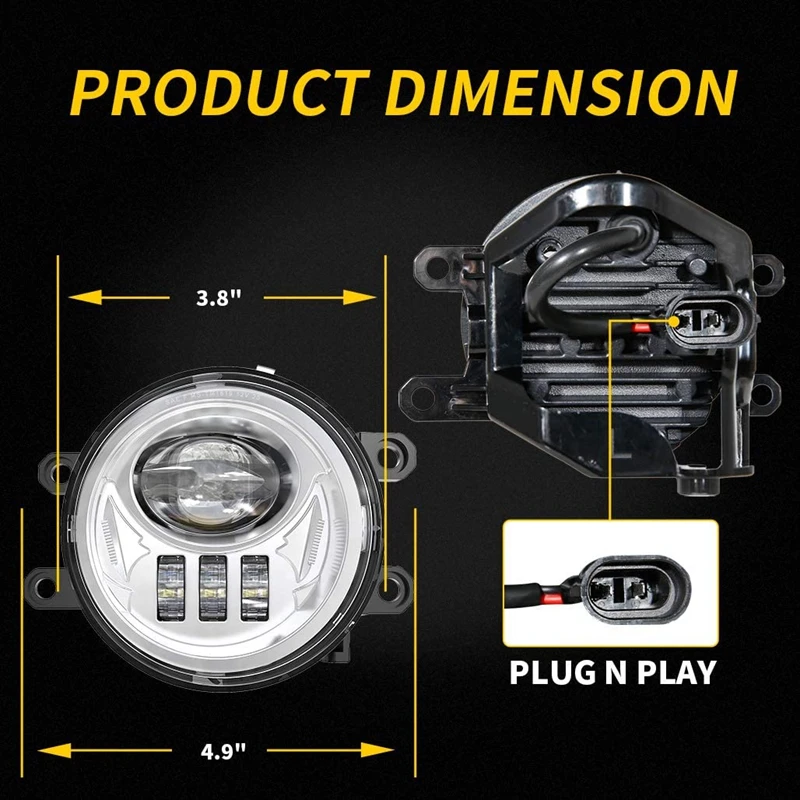 LED Fog Light Assembly Fog Lamps DRL Replacement Bracket Driver and Passenger Side Black for Toyota Tacoma 4Runner
LED Fog Light Assembly Fog Lamps DRL Replacement Bracket Driver and Passenger Side Black for Toyota Tacoma 4Runner