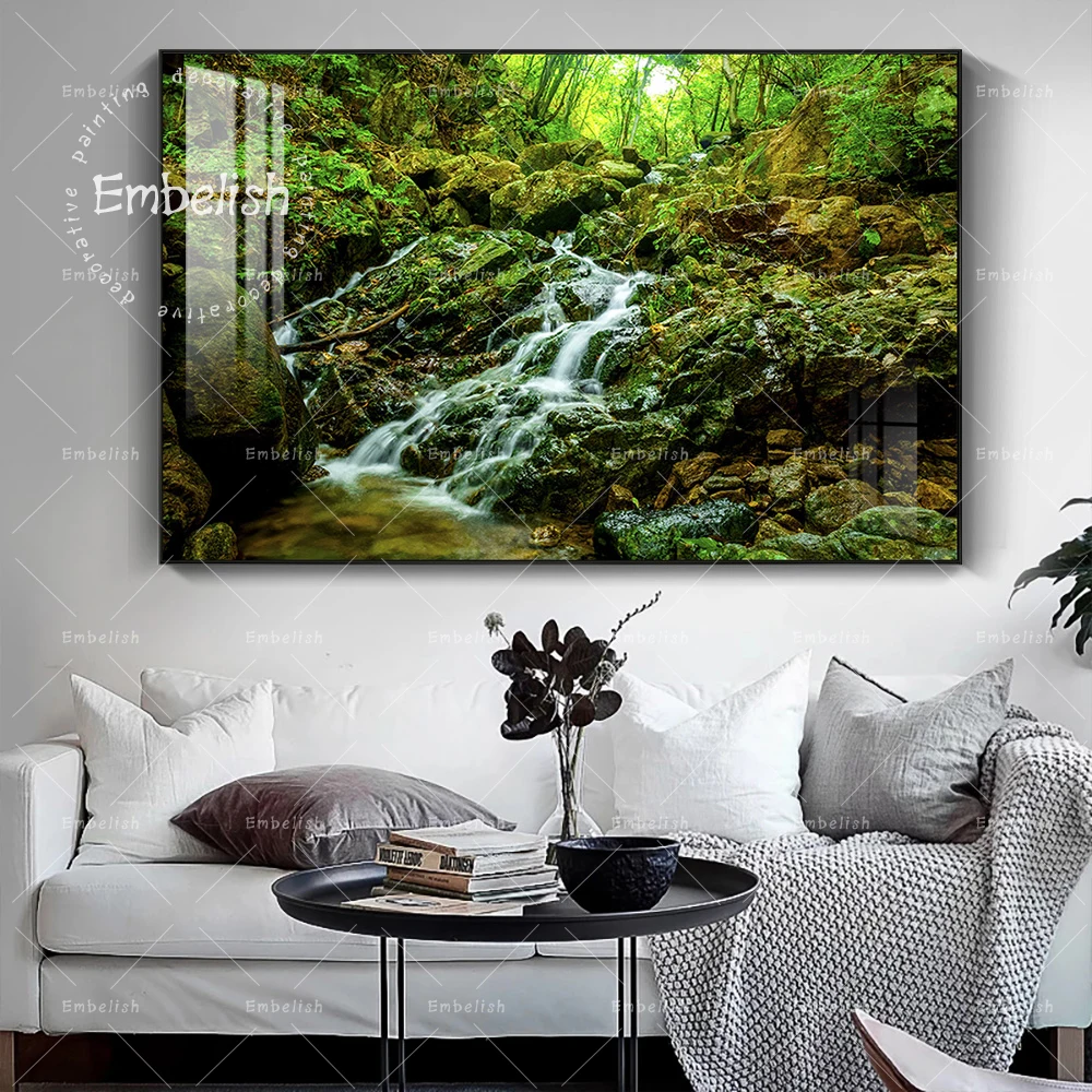 Waterfall Through Rocks Forest Wall Pictures Green Landscape Home Decor Posters HD Spray On Canvas Oil Painting For Living Room
Waterfall Through Rocks Forest Wall Pictures Green Landscape Home Decor Posters HD Spray On Canvas Oil Painting For Living Room