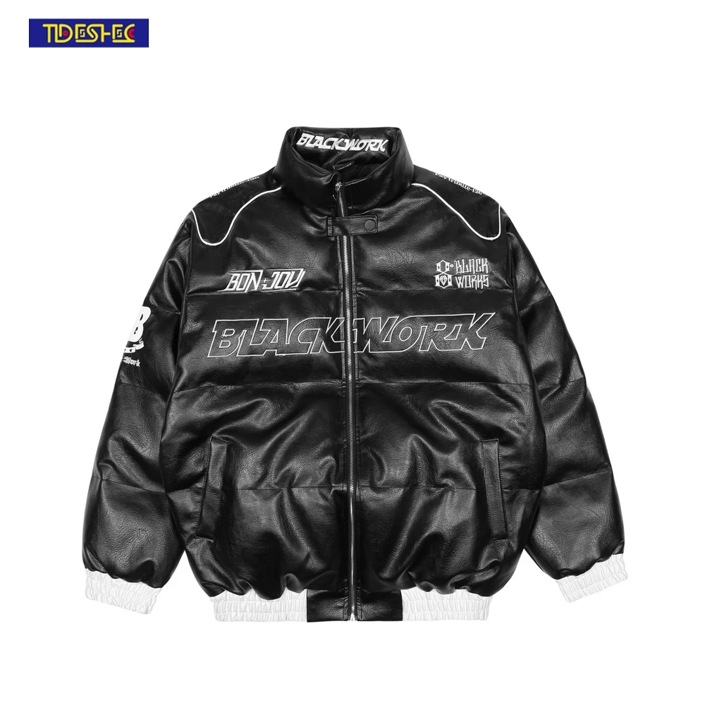Hip Hop Streetwear PU Leather Padded Jacket Embroidery Letter Parka Jacket Harajuku 2021 Winter Cotton Casual Jacket Coat Warm
Hip Hop Streetwear PU Leather Padded Jacket Embroidery Letter Parka Jacket Harajuku 2021 Winter Cotton Casual Jacket Coat Warm
