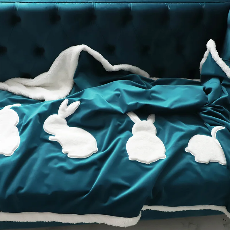 Velvet Rabbit Blanket Bed Tail Blanket European Model Room Sofa Bed Blanket Wool Blanket
Velvet Rabbit Blanket Bed Tail Blanket European Model Room Sofa Bed Blanket Wool Blanket