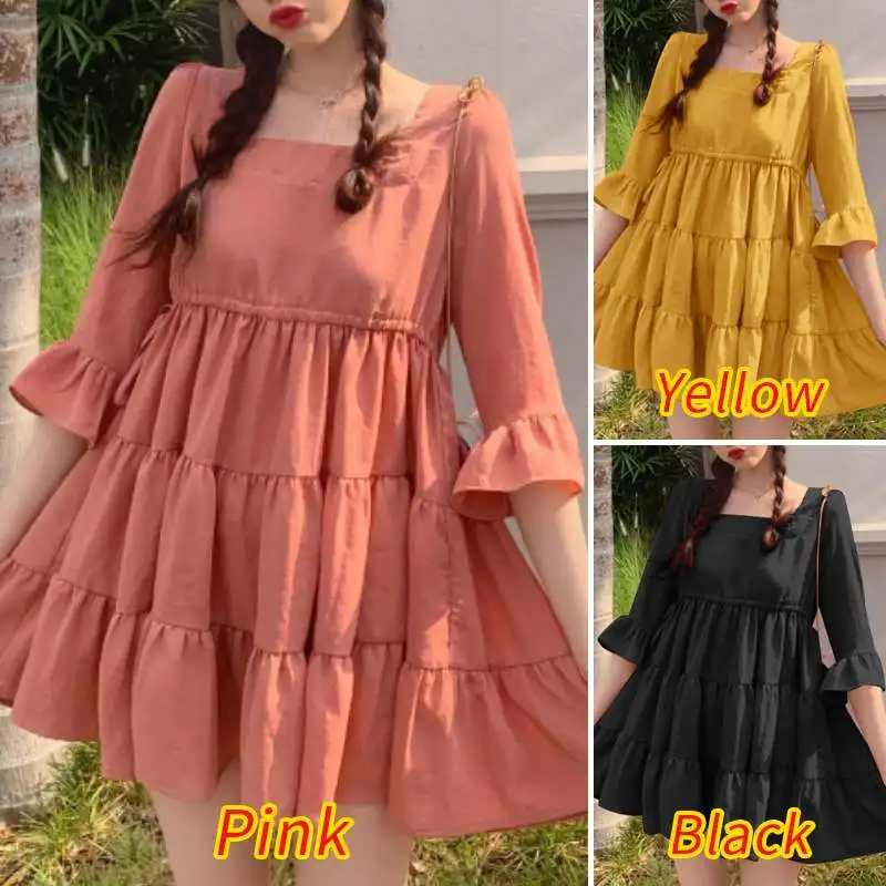 3 Colors Summer Beach Women Dress Vintage Half Sleeve Flare Sleeve Pleated Party Mini Dresses 2021 VONDA Holiday Sundress S-5XL
3 Colors Summer Beach Women Dress Vintage Half Sleeve Flare Sleeve Pleated Party Mini Dresses 2021 VONDA Holiday Sundress S-5XL