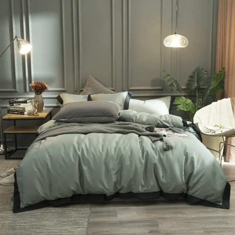 Luxury Egyptian Cotton White Gray Solid color Bedding Set Silky Duvet cover Bed Sheet Queen King Size Fitted sheet ropa de cama
Luxury Egyptian Cotton White Gray Solid color Bedding Set Silky Duvet cover Bed Sheet Queen King Size Fitted sheet ropa de cama