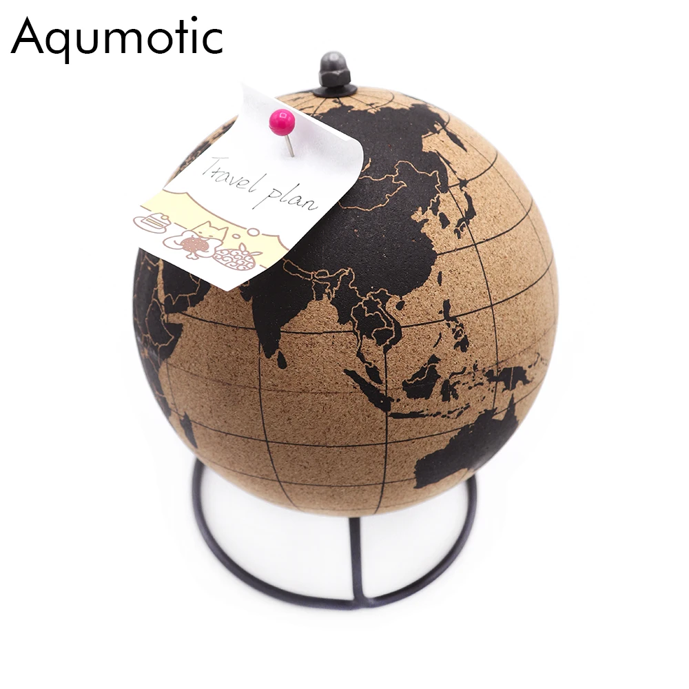 Aqumotic Cork Globe Decoration № 1 шт. мировая доска для сообщений с нажимными штифтами большой