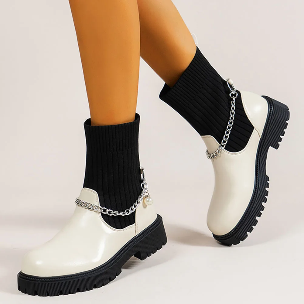 GIGIFOX 2022 Brand New Chains Slip On Chunky Boots Shoes women's Ankle Boots Sock Boots
GIGIFOX 2022 Brand New Chains Slip On Chunky Boots Shoes women's Ankle Boots Sock Boots