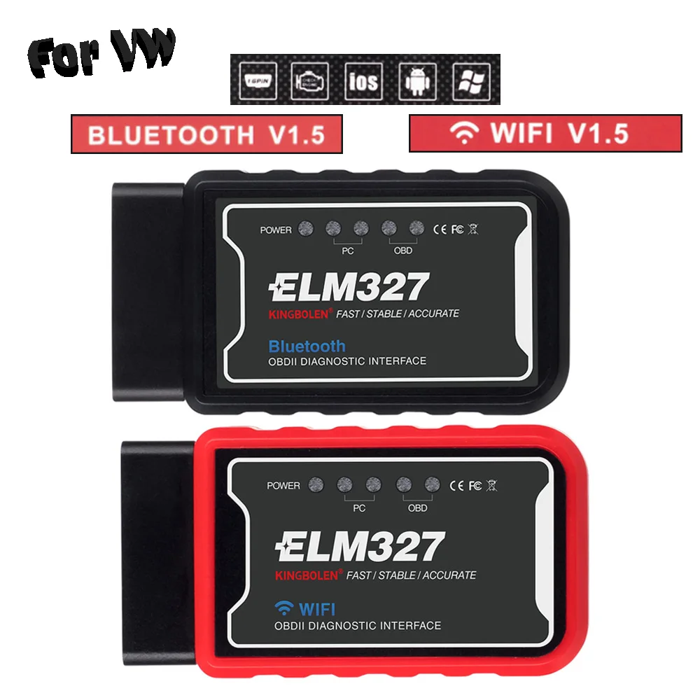 Bluetooth WIFI ELM327 OBD2 Scanner For VW Golf Passat Polo Tiguan Touareg Jetta Scirocco Sharan PIC25K80 OBD II Diagnostic Tools
Bluetooth WIFI ELM327 OBD2 Scanner For VW Golf Passat Polo Tiguan Touareg Jetta Scirocco Sharan PIC25K80 OBD II Diagnostic Tools