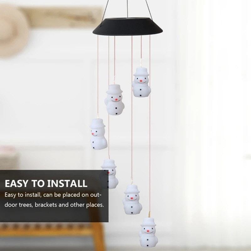 Wind Chimes Lamp Decor White Snowman Light LED Hanging Lamp Solar Power Wind Chimes Light for Outdoor Garden Home Yard
Wind Chimes Lamp Decor White Snowman Light LED Hanging Lamp Solar Power Wind Chimes Light for Outdoor Garden Home Yard