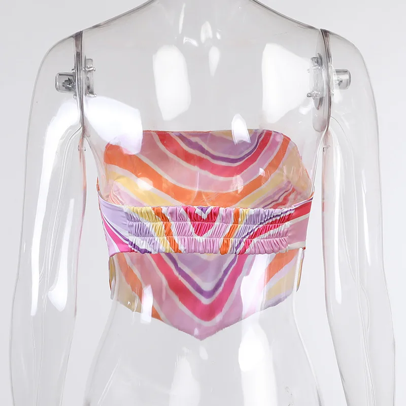 ALLNeon Vintage Rainbow Striped Print Satin Bandana Top Y2K Streetwear Backless Cropped Tops Sweet Strapless Tanks Sexy Outfits
ALLNeon Vintage Rainbow Striped Print Satin Bandana Top Y2K Streetwear Backless Cropped Tops Sweet Strapless Tanks Sexy Outfits