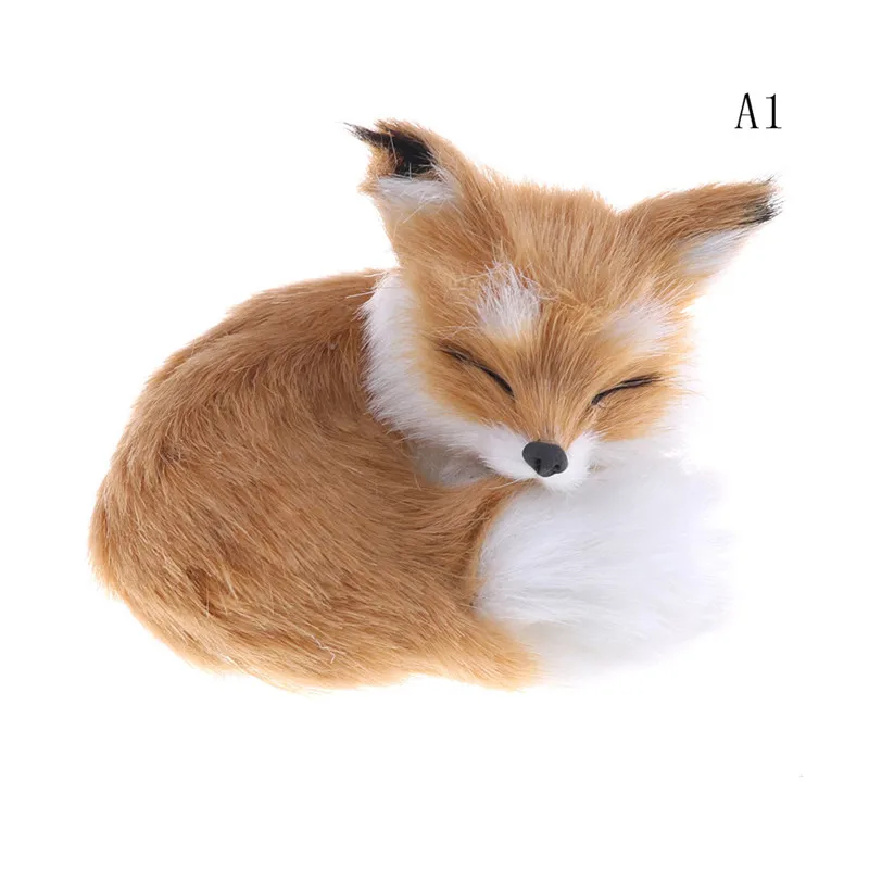 

Cute Mini animals hard model real furs simulation fox rabbit popularity prop handicraft home desktop decoration toy gift