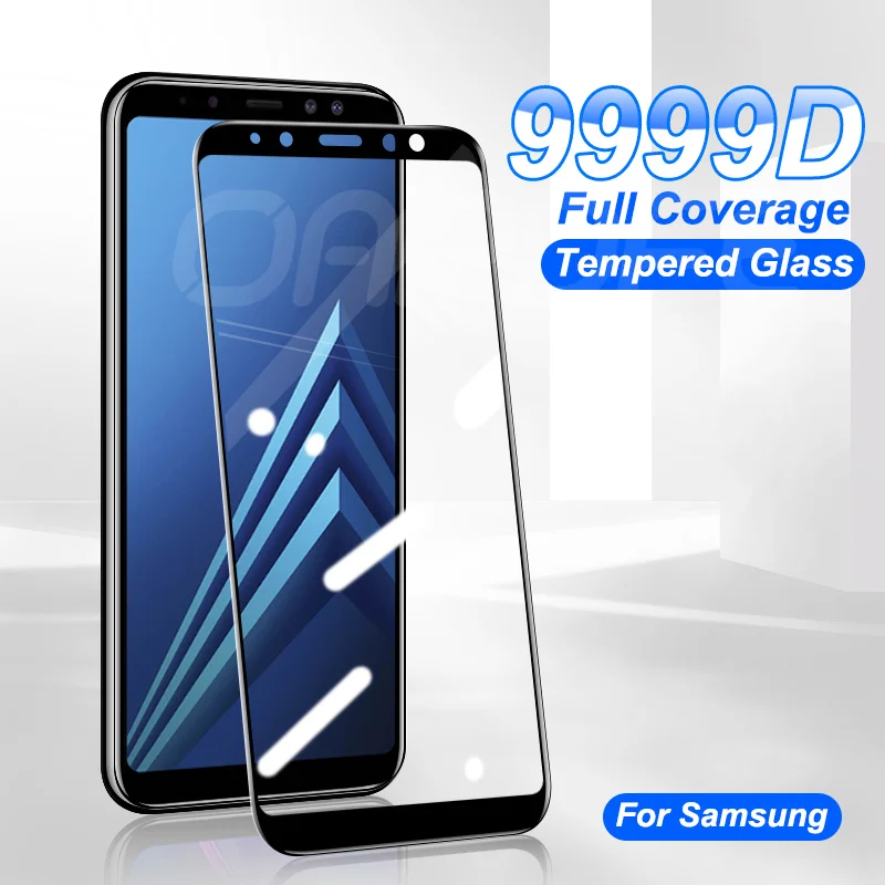 Защитное стекло 9999D для Samsung Galaxy A5 A7 A9 J2 J3 J7 J8 2018 A6 A8 J4 J6 Plus закаленное защитная