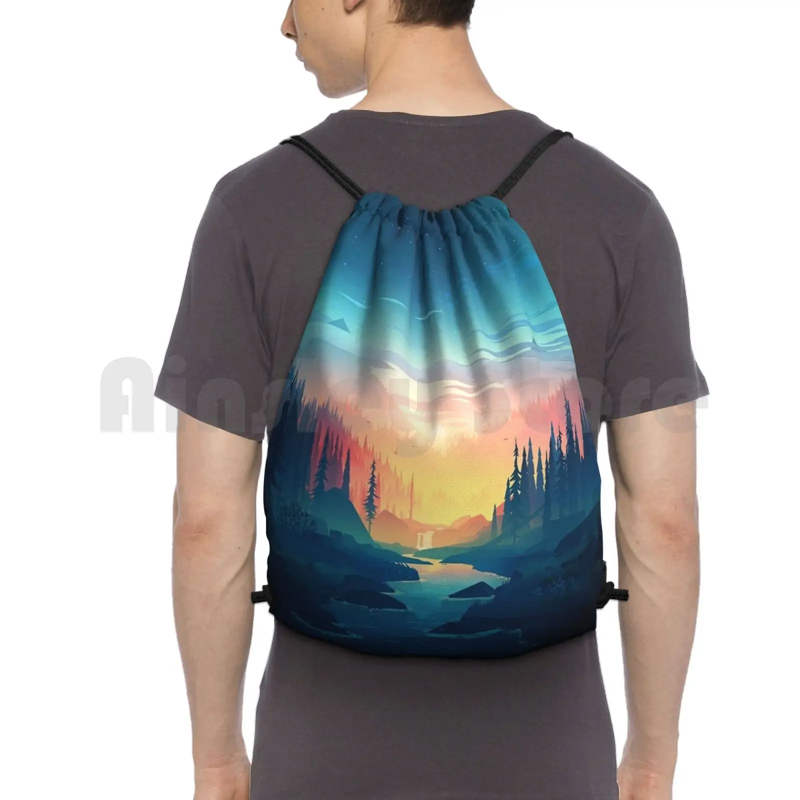 Wilderness Backpack Drawstring Bag Riding Climbing Gym Bag Minimal Minimalist Low Poly Artistic Land Scape Landscape Sun
Wilderness Backpack Drawstring Bag Riding Climbing Gym Bag Minimal Minimalist Low Poly Artistic Land Scape Landscape Sun
