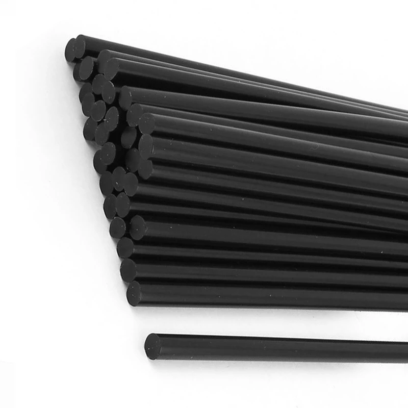 

35 Pcs 7mm Diameter 190mm Length Plastic Black Hot Melt Glue Stick