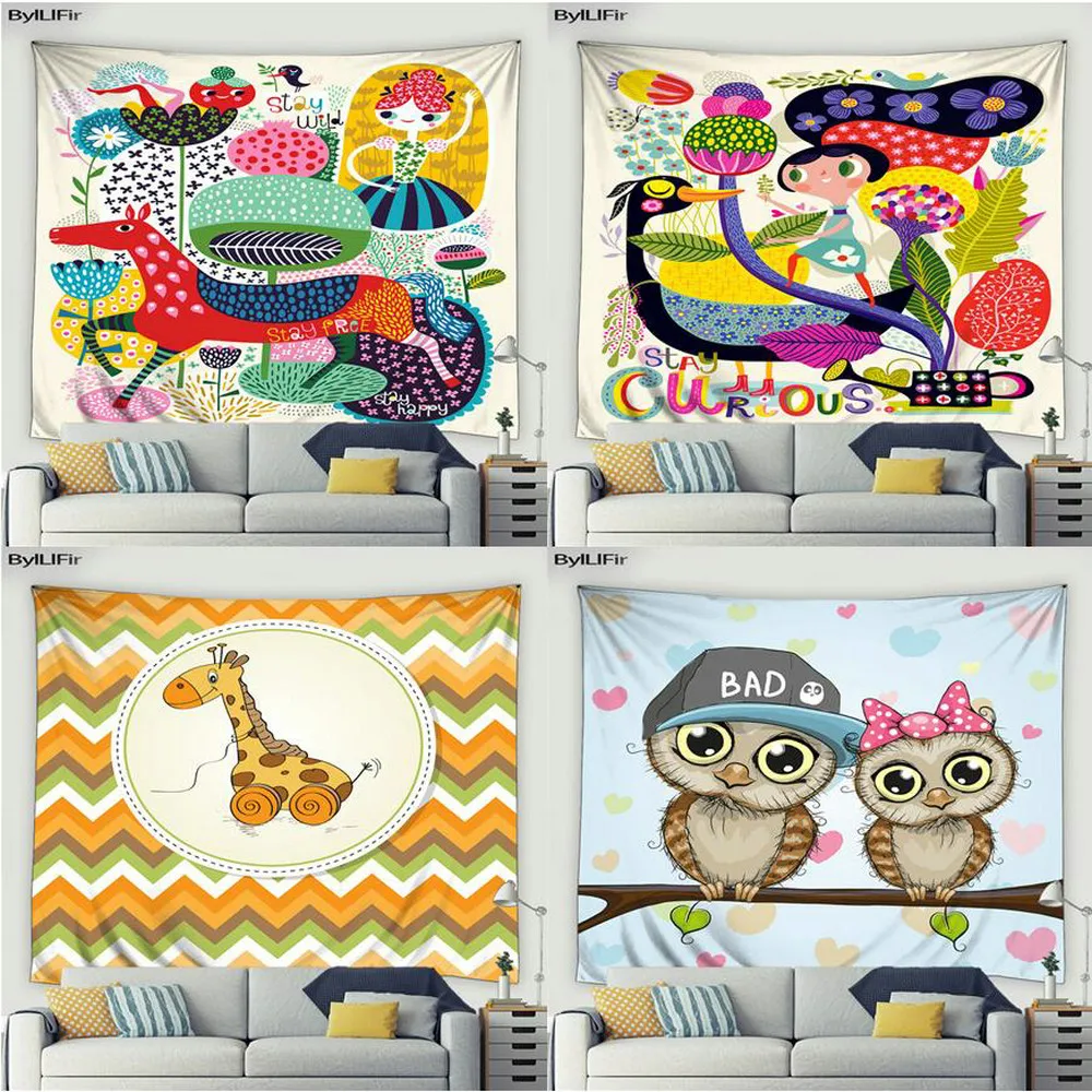 Tapestry Cute Cartoon Little Girl Deer Owl Creative Art Wall Hanging Background Giraffe Wall Blanket Bedroom Dorm Child Decor
Tapestry Cute Cartoon Little Girl Deer Owl Creative Art Wall Hanging Background Giraffe Wall Blanket Bedroom Dorm Child Decor