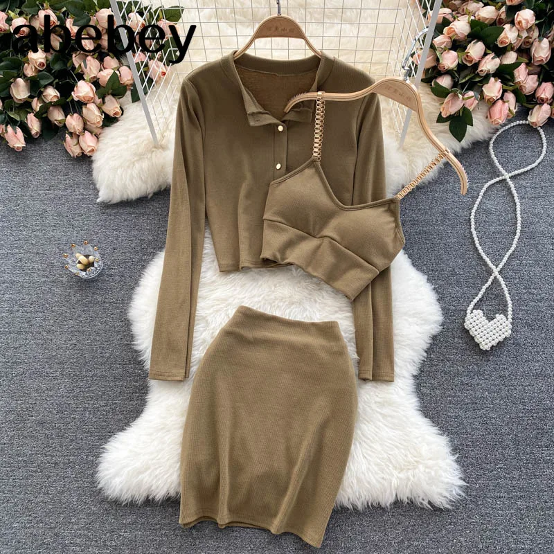 Women Autumn Korean Knitted Set Sexy Off Shoulder Short Strap Tops+Long Sleeve Cardigan+Slim Skirt Three Piece Suits
Women Autumn Korean Knitted Set Sexy Off Shoulder Short Strap Tops+Long Sleeve Cardigan+Slim Skirt Three Piece Suits