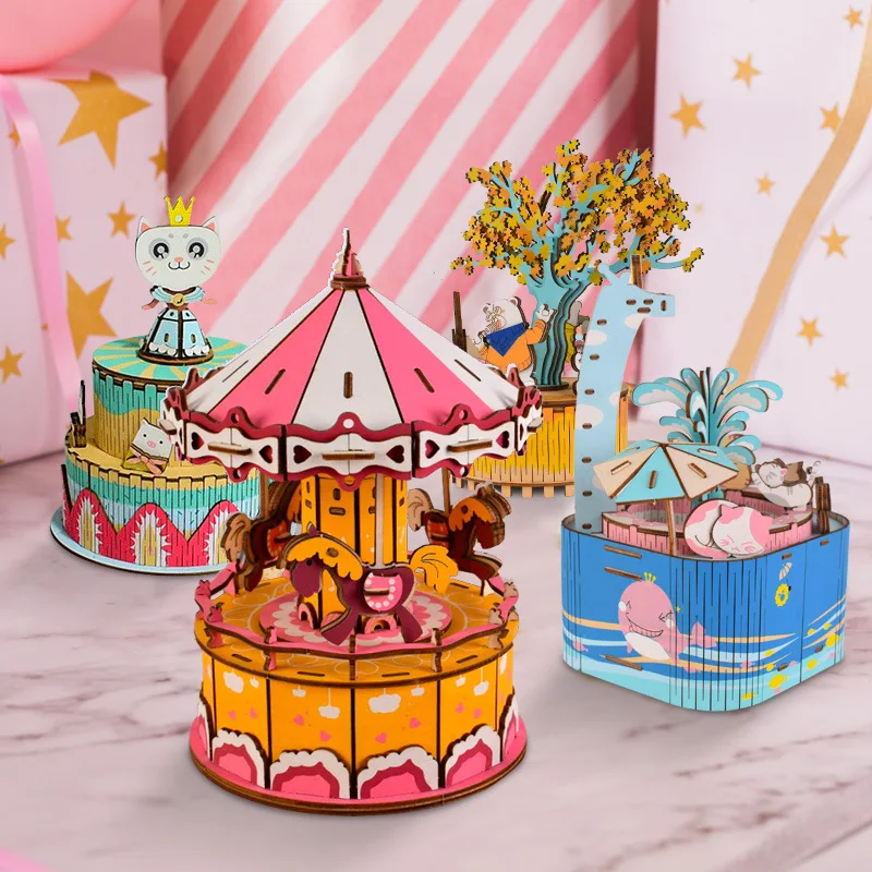 Cute DIY doll house Christmas Eve Rotating Music Box Model Handmade Toys Children Creative Christmas Gifts
Cute DIY doll house Christmas Eve Rotating Music Box Model Handmade Toys Children Creative Christmas Gifts