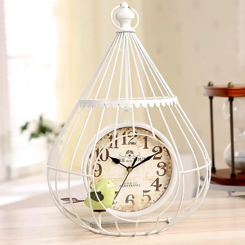 vintage table Bird Cage Clock metal Decorative Retro White Black Desk Clock Living Room Bedroom Creative Clock Europe Classic
vintage table Bird Cage Clock metal Decorative Retro White Black Desk Clock Living Room Bedroom Creative Clock Europe Classic