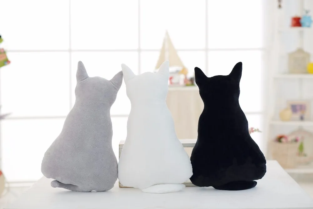 

New Kawaii Plush Cat Toys Staffed Cute Shadow Cat Dolls Kids Gift Doll Lovely Animal Toys 3 Colors Home Decoration Soft Pillows
