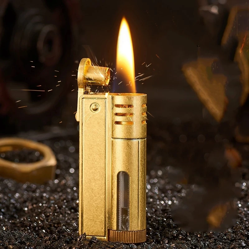 Retro Windproof Kerosene Cigar Pipe Flint Lighter Metal Outdoor Free Fire Grinding Wheel Lighter Journey Fire Gadgets Men Gift
Retro Windproof Kerosene Cigar Pipe Flint Lighter Metal Outdoor Free Fire Grinding Wheel Lighter Journey Fire Gadgets Men Gift