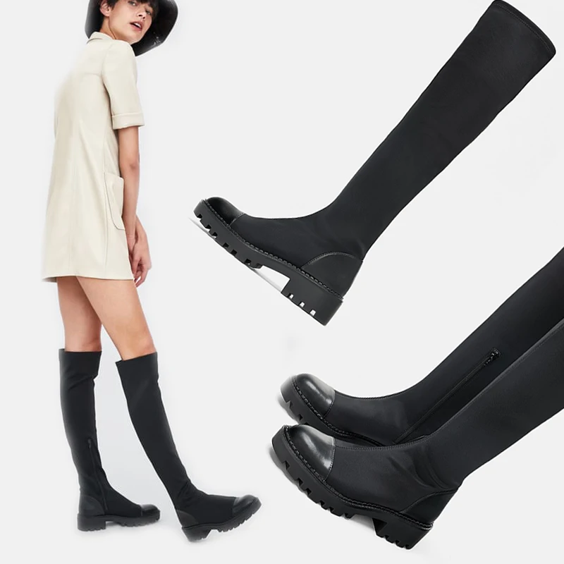 NEW Women Sock Knee High Boots Over the Knee Boots Slim Stretch Fabric Winter Platform Heels Boots Sexy Shoes Plus Big Size
NEW Women Sock Knee High Boots Over the Knee Boots Slim Stretch Fabric Winter Platform Heels Boots Sexy Shoes Plus Big Size