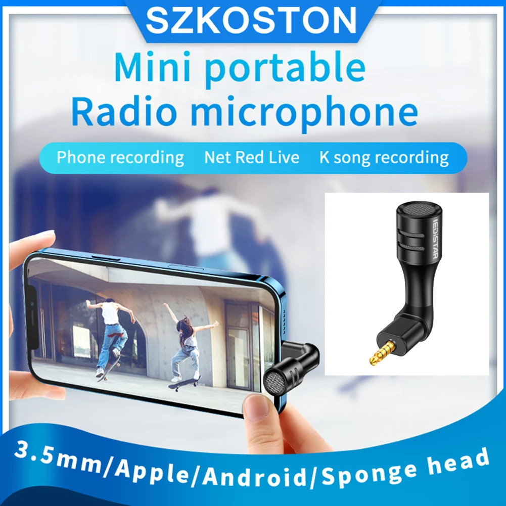 

Universal Cell Phone Microphone Video Recording Mini Portable Microphone for Phone iPhone Android Smartphones Connector Mic