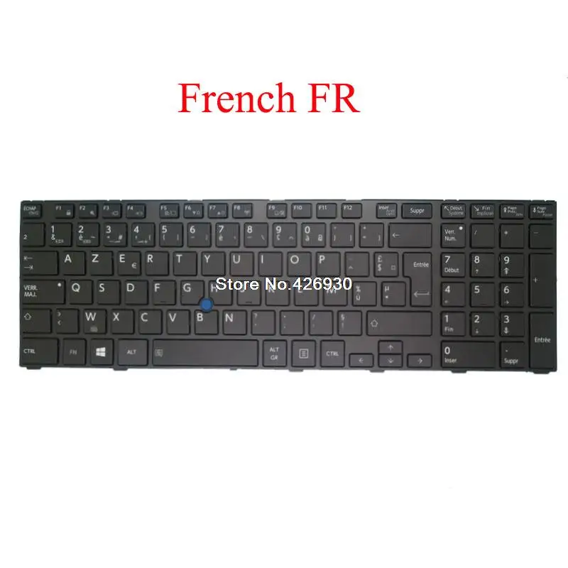 

Laptop Keyboard For Toshiba For Tecra W50-A MP-13F76F0J356 G83C000DQ3FR French FR black with backlit frame new
