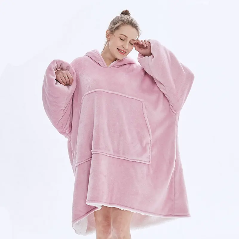 Super Soft Warm Women TV Blanket With Hooded Flannel Cashmere Fleece Blanket Pink Throw Sofa Blanket with Sleeves for Adult
Super Soft Warm Women TV Blanket With Hooded Flannel Cashmere Fleece Blanket Pink Throw Sofa Blanket with Sleeves for Adult