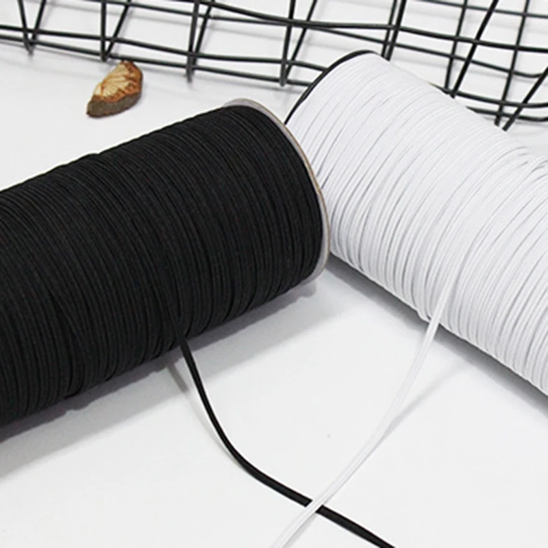 1 Roll Elastic Stretchy Bands Flat Cord for Waist Sewing Clothing Trousers Lingerie Black | Дом и сад