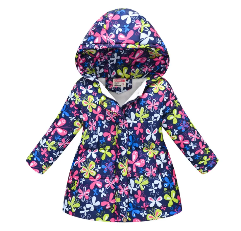 Kids Girl's Winter Hooded Down Jacket, Long Zipper Buttons Flower Printed Outerwear Coat
Kids Girl's Winter Hooded Down Jacket, Long Zipper Buttons Flower Printed Outerwear Coat