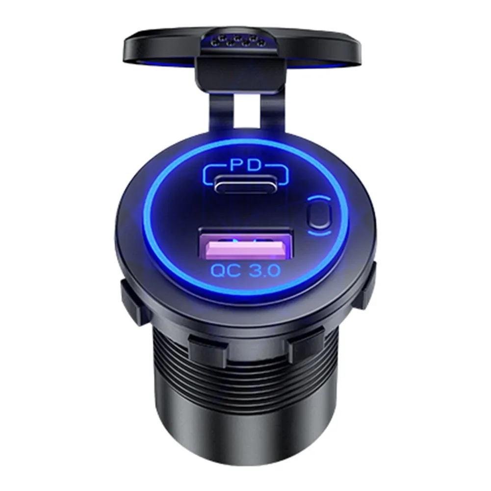 Universal Vehicle Dual USB Charger Power Outlet Adapter With Switch And Cables Quick Charge QC3.0 + PD Charging Accessories
Universal Vehicle Dual USB Charger Power Outlet Adapter With Switch And Cables Quick Charge QC3.0 + PD Charging Accessories