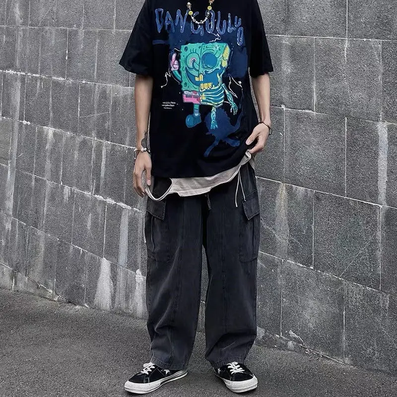 Short sleeve men's summer new ins dark hip hop high street flame print Student Korean loose BF T-shirt
Short sleeve men's summer new ins dark hip hop high street flame print Student Korean loose BF T-shirt