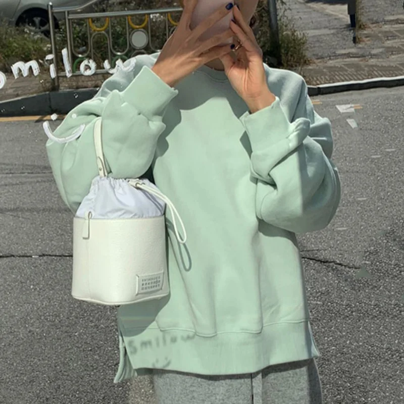 Korean Hoodies Candy Color Round Neck Pullover Irregular Split Loose Long Sleeved Women's Sweater Clothes For Teens
Korean Hoodies Candy Color Round Neck Pullover Irregular Split Loose Long Sleeved Women's Sweater Clothes For Teens