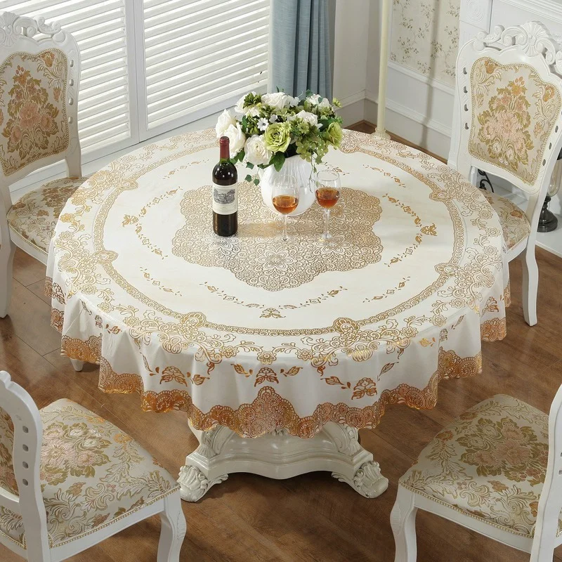 Golden of European Style PVC Tablecloth Household round Tablecloth Waterproof and Oil-Proof Hotel Restaurant Tablecloth Pure
Golden of European Style PVC Tablecloth Household round Tablecloth Waterproof and Oil-Proof Hotel Restaurant Tablecloth Pure