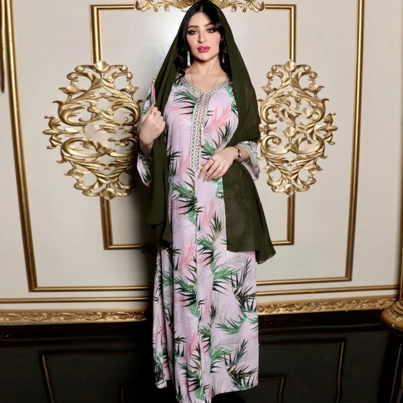 

Abaya Kimono Dubai 2021 Ankara Dashiki Print Maxi Dress Long Sleeve Plus Size Boubou Turkish Islamic Clothes For Women Robes