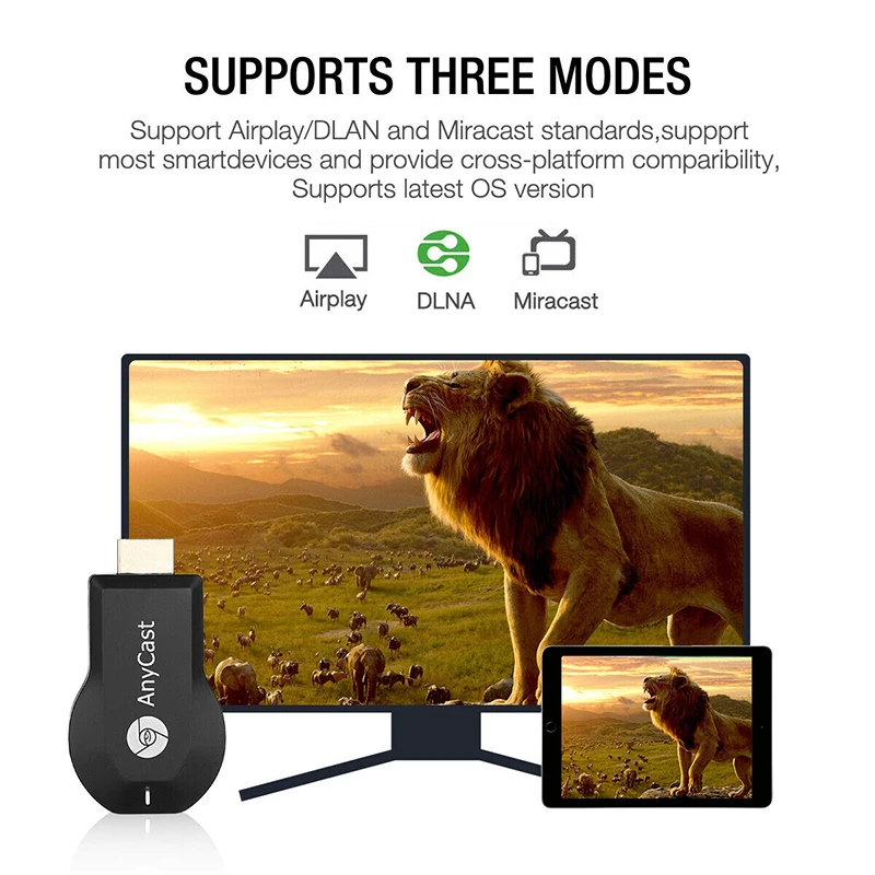 AnyCast M12 Plus WiFi Receiver Airplay Display Miracast HDMI-compatible TV DLNA 1080P
AnyCast M12 Plus WiFi Receiver Airplay Display Miracast HDMI-compatible TV DLNA 1080P