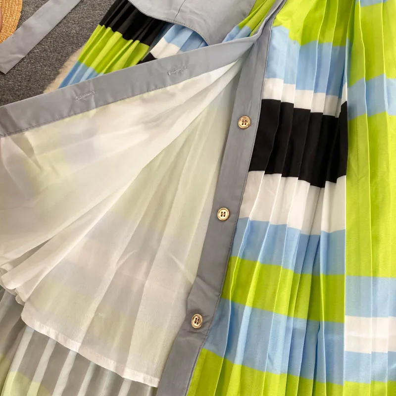 2020 Fashion Turn Down Collar Shirt Patchwork Print Midi Pleated Dress High Quality Runway Dress Summer Designer Woman Clothes
2020 Fashion Turn Down Collar Shirt Patchwork Print Midi Pleated Dress High Quality Runway Dress Summer Designer Woman Clothes