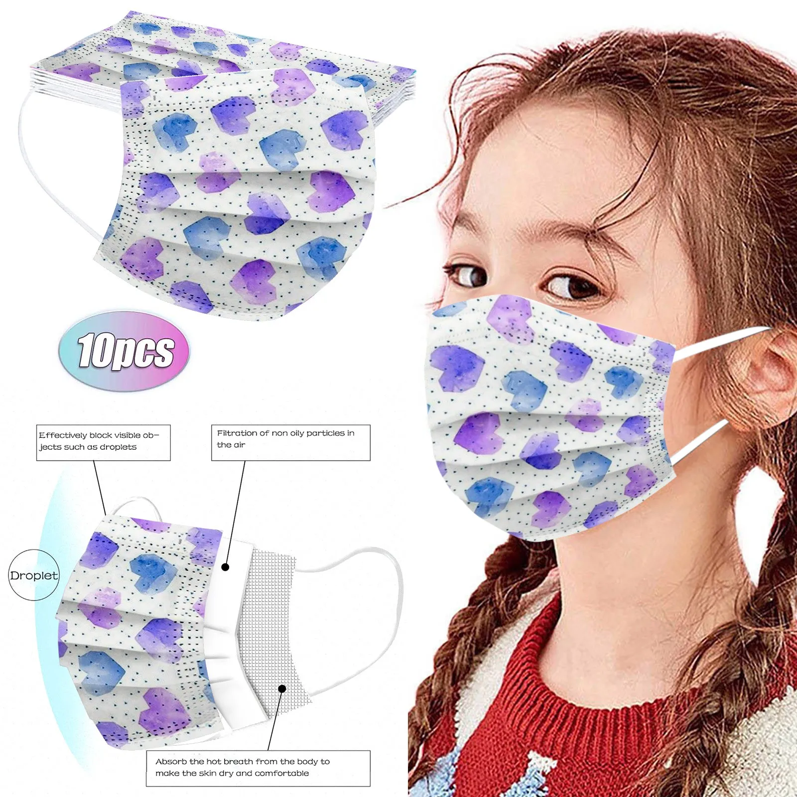 10PC Love Heart Children Mouth Cover Disposable Protective Fashion Girl Boy Mask Breathable Ultrathin Dustproof Kids Face Cover
10PC Love Heart Children Mouth Cover Disposable Protective Fashion Girl Boy Mask Breathable Ultrathin Dustproof Kids Face Cover