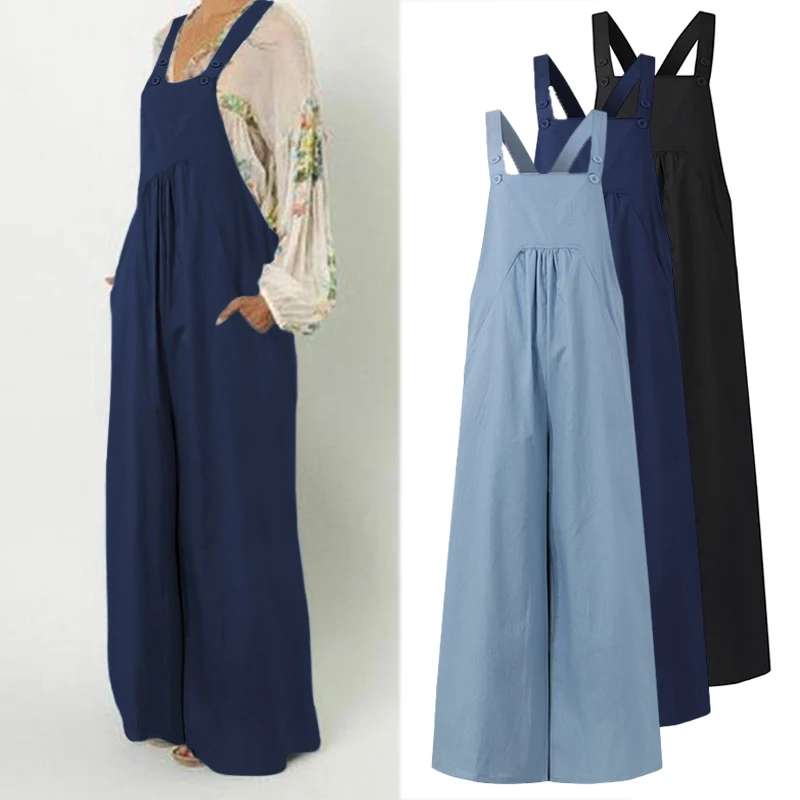 Celmia Women Long Jumpsuits Sexy Sleeveless Wide Leg Pants 2021 Summer Straps Casual Solid Overalls Loose Playsuits
Celmia Women Long Jumpsuits Sexy Sleeveless Wide Leg Pants 2021 Summer Straps Casual Solid Overalls Loose Playsuits