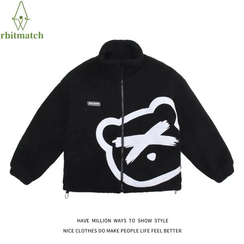 New Arrival Winter Thick Warm Cute Bear Cartoon Print Lambswool Women Oversize Coach Jacket Unisex Man Casual Varsity Coat Chic
New Arrival Winter Thick Warm Cute Bear Cartoon Print Lambswool Women Oversize Coach Jacket Unisex Man Casual Varsity Coat Chic